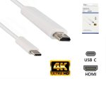 USB 3.1 Kabel Typ C Stecker auf HDMI Stecker, 4K2K@60Hz, HDCP, HDR, weiß, DINIC Box mit Euroloch, Länge 1,00m